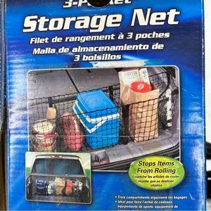 Highland 3 Pocket Storage Net Black Mesh Trunk Cargo Organizer Bin Holder